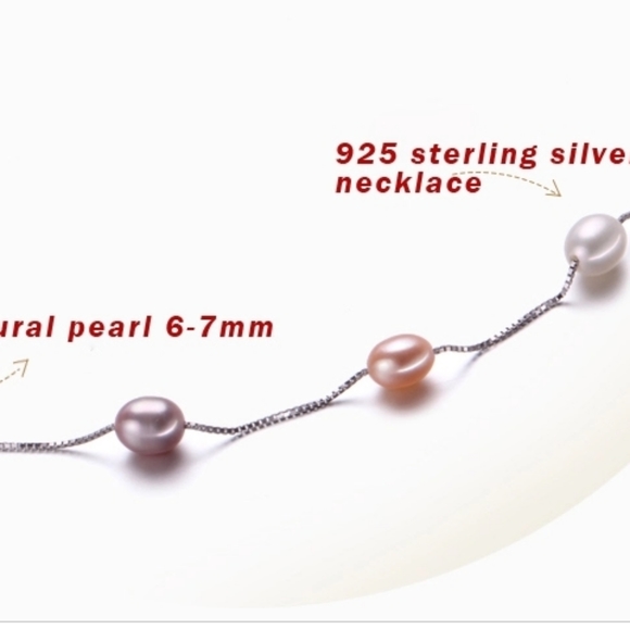 925 sterling silver and freshwater pearl necklace - Picture 2 of 3